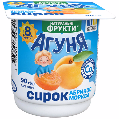 Агуня Сирок Абрикос-морква 3,9% ванночка 90г