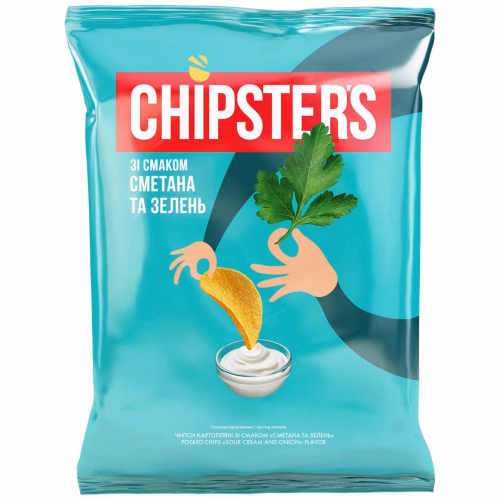 ТМ CHIPSTER`S Чипси натур Сметана Зелень 70г