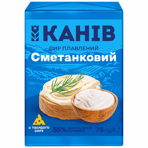 Сир плавл Сметанковий ТМ Канів 35% 75г
