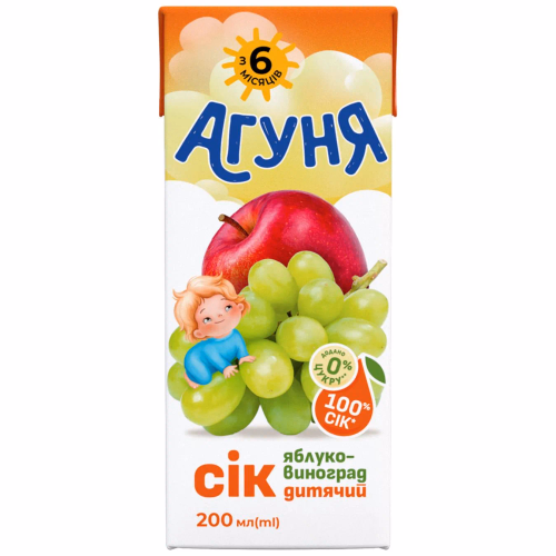 Сік Агуня 200мл Яблучно-виноградний