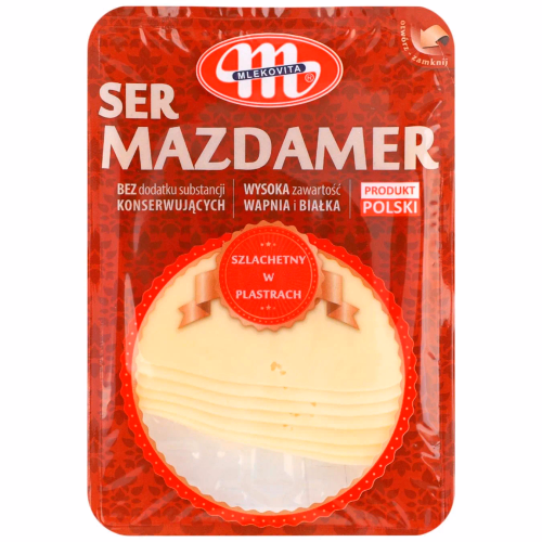 Нарізка Маздамер ТМ Mlekovita 150г/шт.