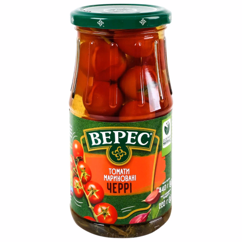 Томати чері мариновані 440г с/б "Верес"
