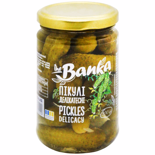 Огірки пікулі пастеризовані делікатесні ТМ "the Banka" 300г (314 мл), скло