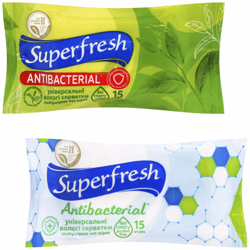 Серветка волога Superfresh Antibacterial 15шт