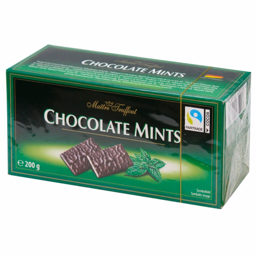 Коробка цукерок Maitre Truffaut 200г Chocolate Thins Cassis (м'ята)