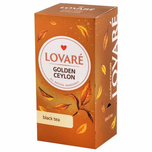 Чай Lovare чорний байховий дрібний Golden Ceylon Lovare к/у 24х2г.