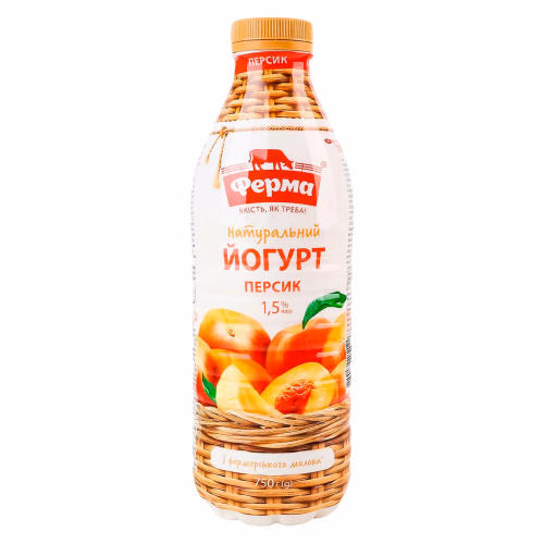 Йогурт персик 1,5% Ферма ПЕТ 750г