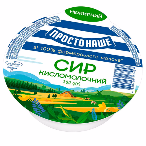Простонаше Сир кисломолочний нежирний обрам 300 г