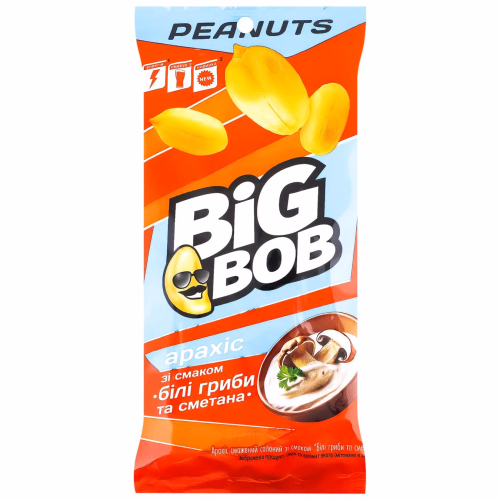 Арахіс всмаж сол смак Білі гриби та сметана ТМ "BIG BOB" 60г