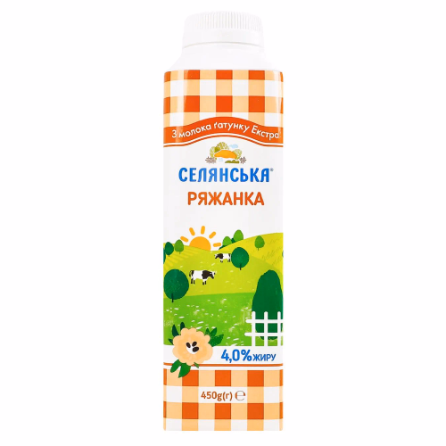 Ряжанка Селянська 450г. 4% т/т