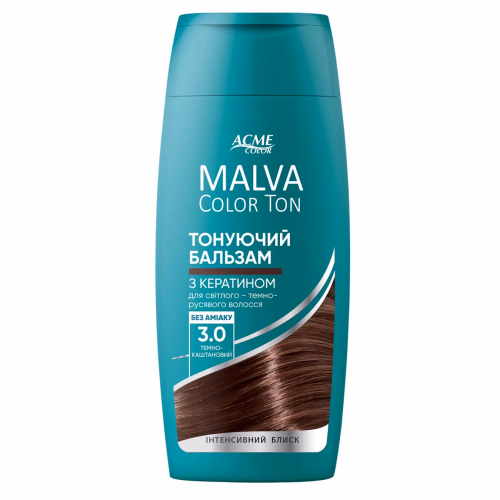 Тон.бальзам для волосся MALVA Color TON 3.0 Темно-каштановий, 180 мл