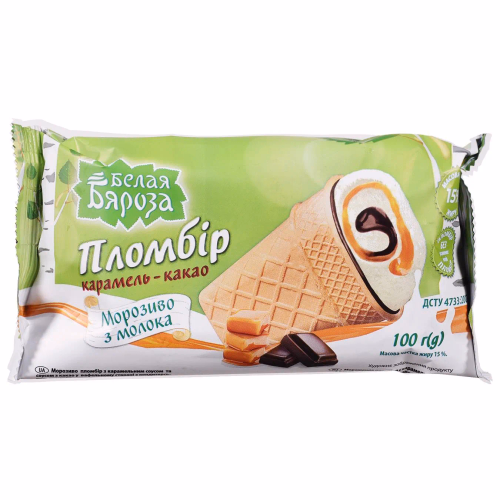 Стакан "Карамель-Какао" пломбір "Біла Береза" 100г