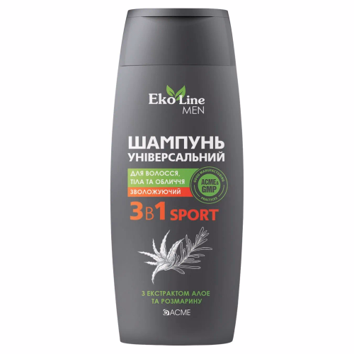 Шампунь унів 3в1 ACME«EkoLine» MEN Sport для волосся,тілат,обл 250м