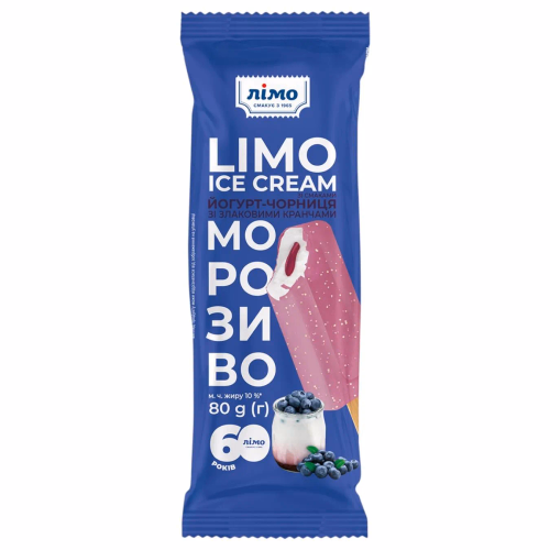 LIMO ICE CREAM Йогурт-чорниця і кранч 80г