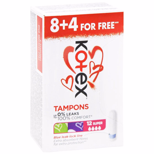 Тампони KOTEX 8+4шт Super