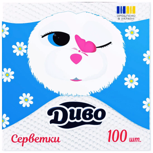 ДИВО серв. папер. 1-шарові 240*240, в п/п упаковці 100шт  білі