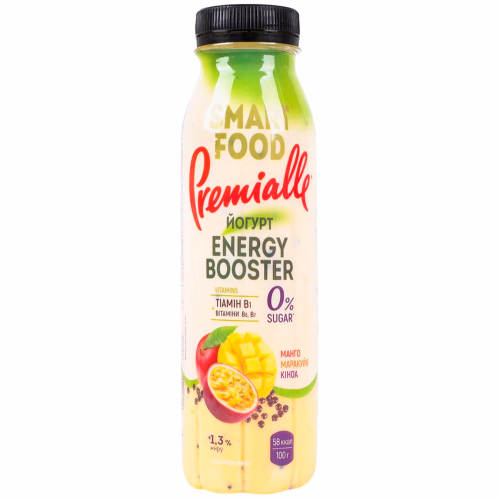 Йогурт Smart Food, Energy Booster манго-маракуя-кіноа з вітамін 1,3% Premialle 290г