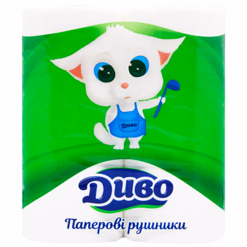 Диво рушники целюл.на гільзі 2шар.2шт.білий MAXI