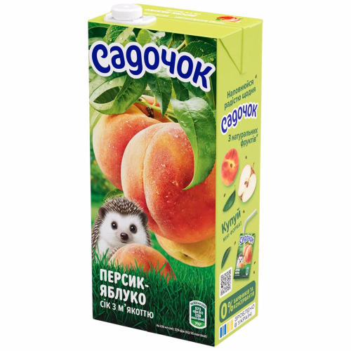 Садочок Персиково-яблучний  з м'якоттю 0,95л