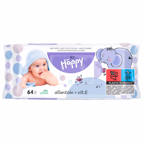 Серветки вологі д/дітей Bella Baby Happy збаг.вітам Е 64шт