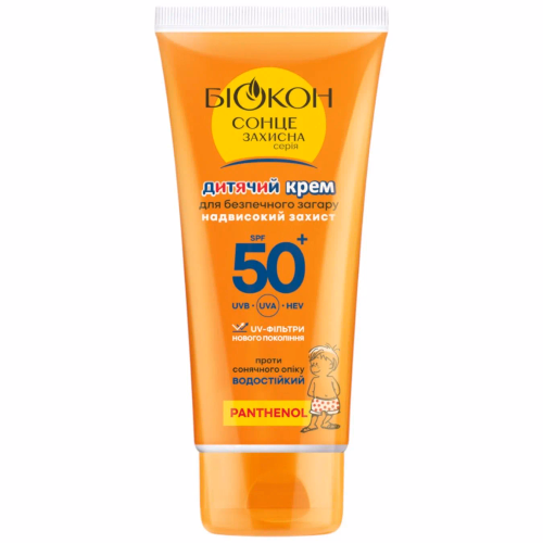 ДИТЯЧИЙ КРЕМ ДЛЯ БЕЗПЕЧНОГО ЗАГАРУ SPF-50+ БІОКОН 90 МЛ