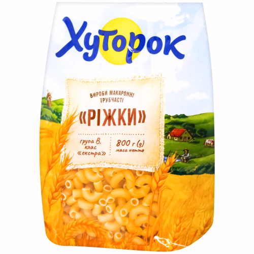 Хуторок макаронні вироби Ріжки 800г.