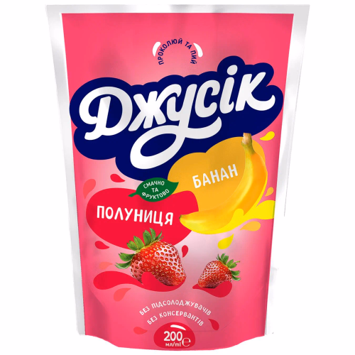 Джусік 0,2л Бананово-полуничний напій