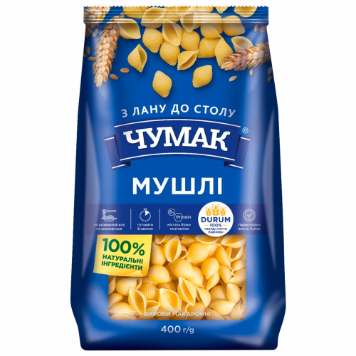 Чумак Макарони Мушлі ПУ 400гр