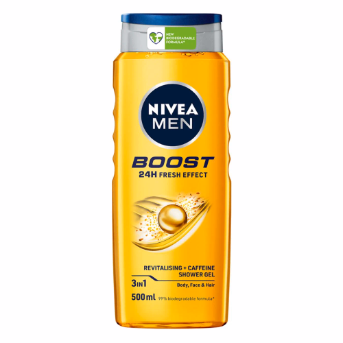 ГЕЛЬ ДЛЯ ДУШУ ЧОЛОВІЧІЙ BOOST 3В1 500 МЛ NIVEA