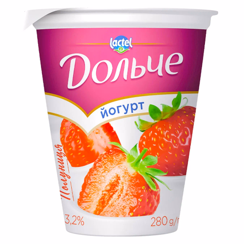 Йогурт Дольче з напов полуниця 3,2% ст 0,280л