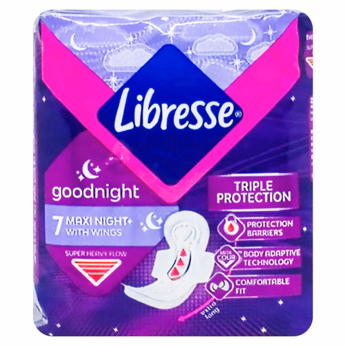 Libresse прокладки гігіенічні Maxi Goodnight 7шт