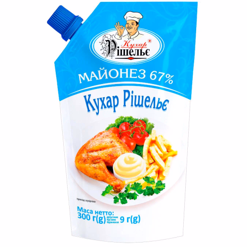 Майонез 67% Кухар Рішельє дой пак зі штуцером 300гр