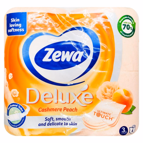 Zewa Deluxе туалетний папір 3-х ш, 4 рул.Персик