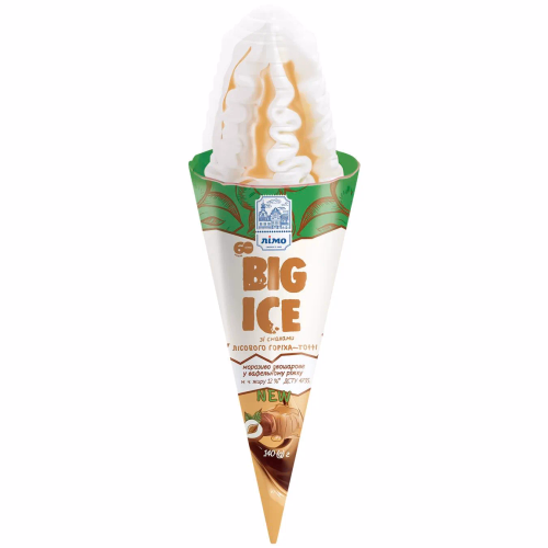 Ріжок BIG-ICE лісовий горіх та напов Тоффі 140г Лімо