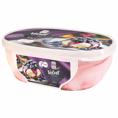 Морозиво двошар Velvet крем-фреш чорниця 500г