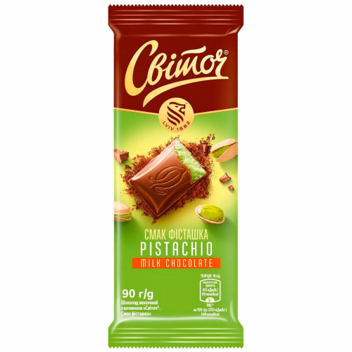 СВІТОЧ шоколад Дес.Мол.Фісташка 90г