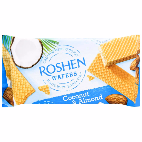 Вафлі Roshen Wafers какос та мигдаль ВКФ 216г
