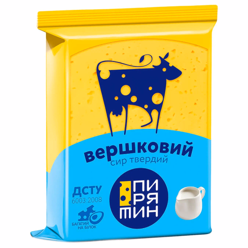 Сир тв фас Вершковий 50% брусок 160г Пирятин