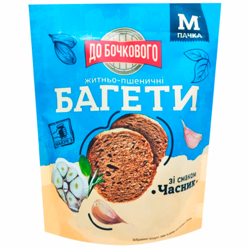 Багети житньо-пшен смак Часник ТМ ДО БОЧКОВОГО 85г