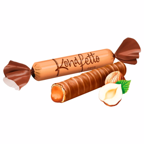 Вафельні трубочки глазуровані KONAFETTO nero Roshen кг