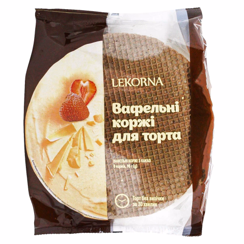 Лекорна Ваф.коржі какао 90г