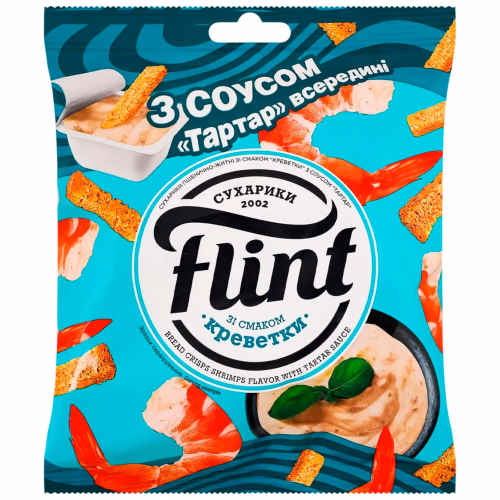 Сухарики пш-жит зі смаком Креветки 65+соус Тартар 15г "Flint"