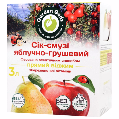 Сік-смузі яблучно-грушевий з м"якоттю 3 л Gadz