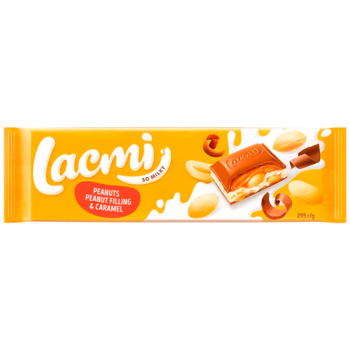 ШОКОЛАД Lacmi мол з арахісом і карам-арахіс начинкою 295г Roshen
