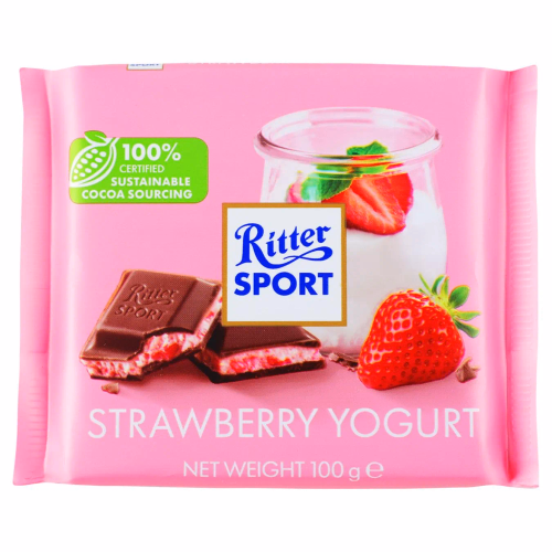 Шоколад молоч Ritter Sport з крем начин йогурт і полуниця 100 г