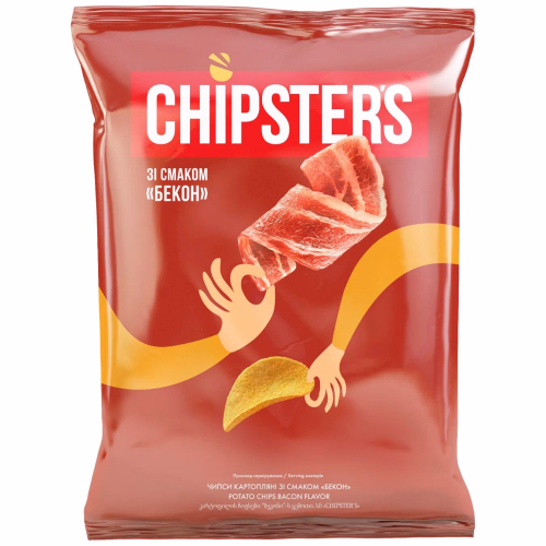 ТМ CHIPSTER`S Чипси натур Бекон 70/60г