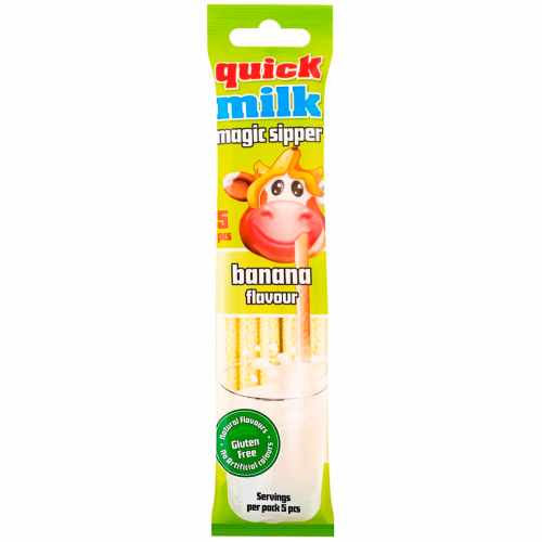 Трубочки для молока "Quick Milk" 30гGF Magic Slipper Banana (зелені)*20