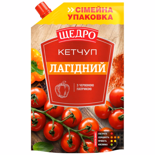 Кетчуп Щедро Лагідний д/п 360г