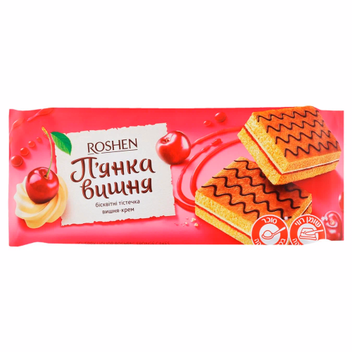 Тістечка Бісквіт П'янка вишня 300г Roshen
