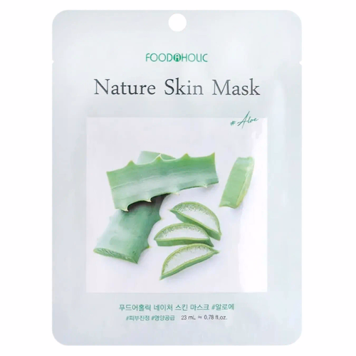 Тканинна маска FOODAHOLIC NATURE SKIN MASK для обличчя з екстрактом алое, 23 мл